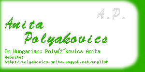 anita polyakovics business card